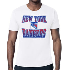 New York Rangers Starter Comic Style Team Graphic T-Shirt - White | US 203639604
