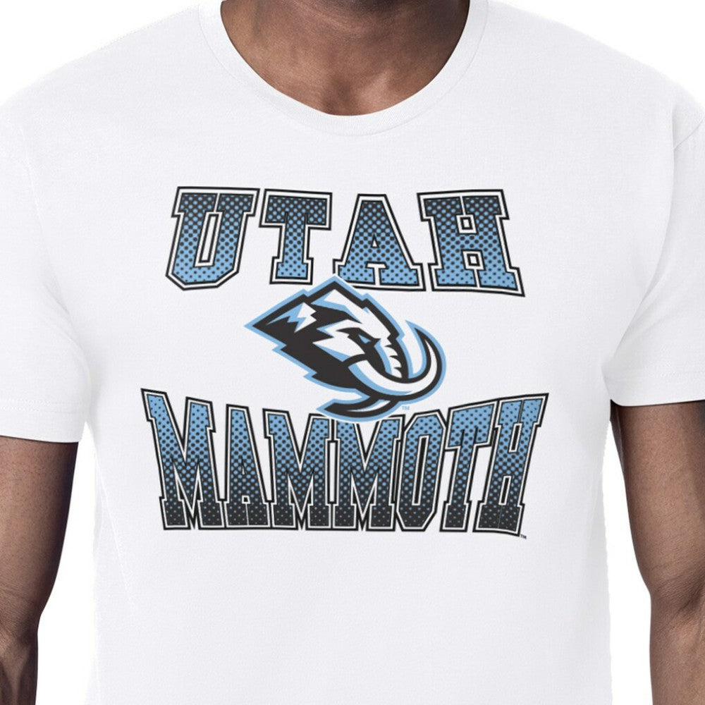 Utah Mammoth Starter Comic Style Team Graphic T-Shirt - White | US 203639606