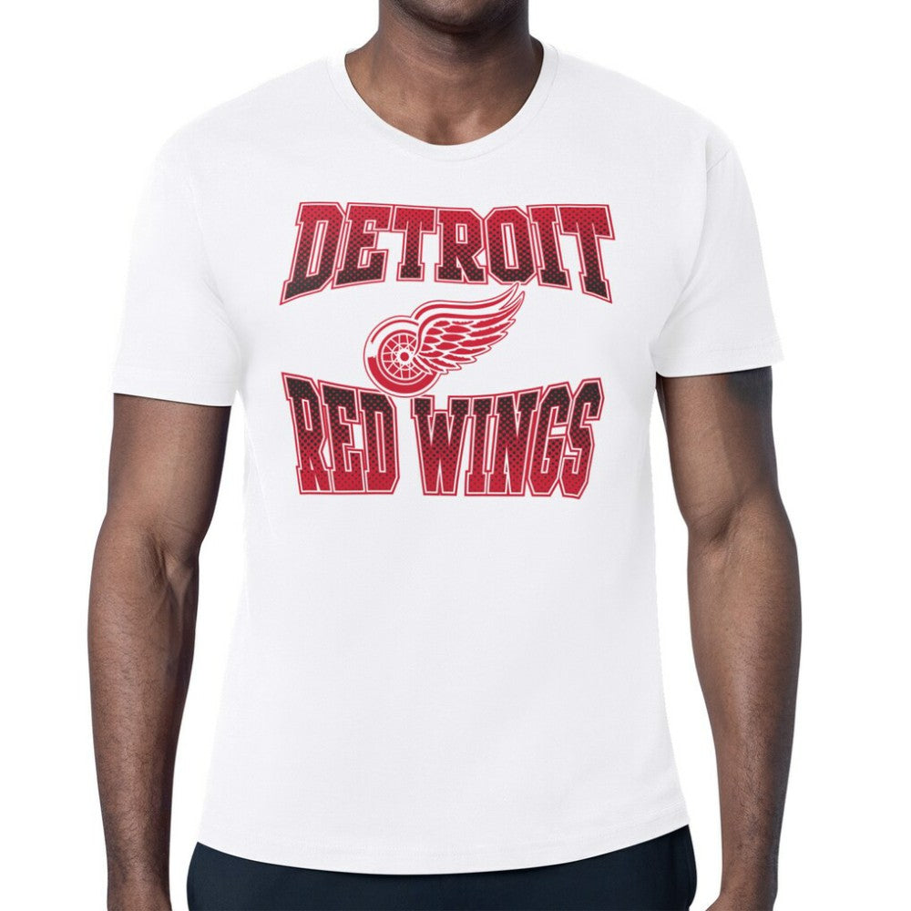 Detroit Red Wings Starter Comic Style Team Graphic T-Shirt - White | US 203639607