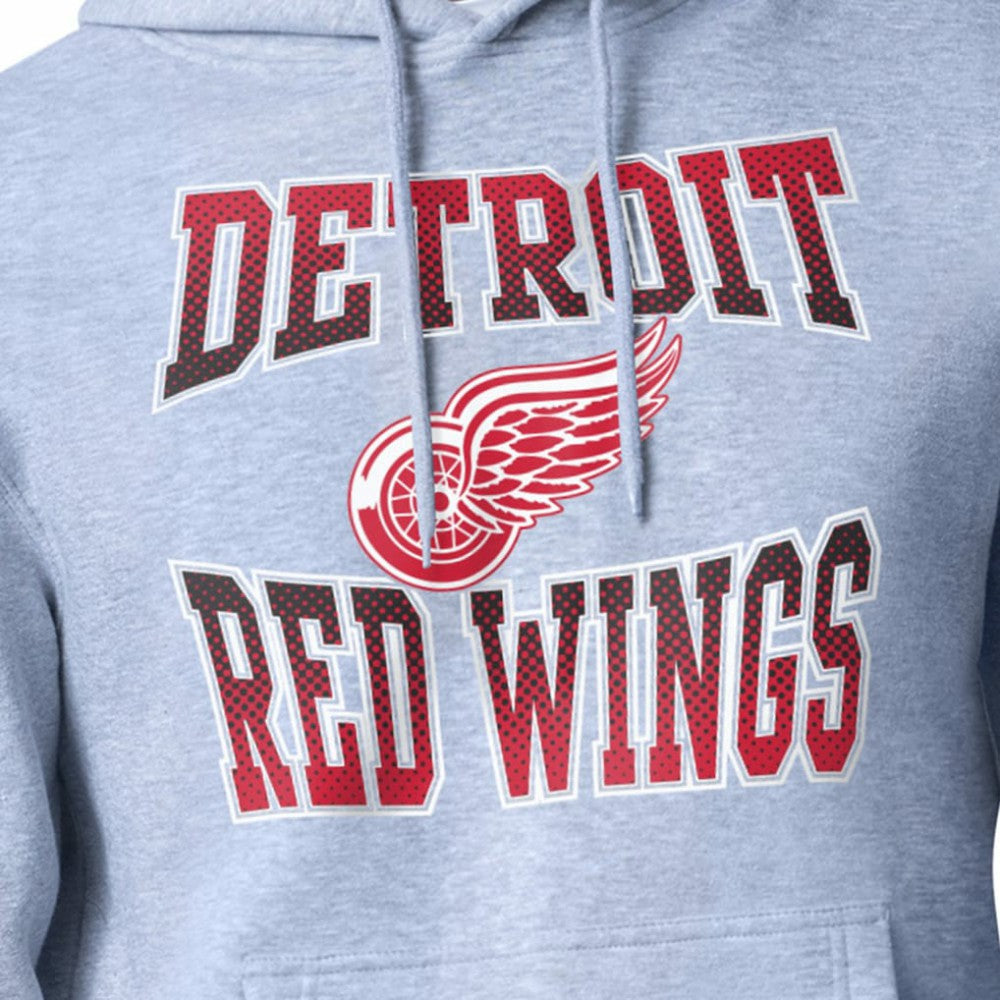 Detroit Red Wings Starter Comic Style Team Graphic Hoodie - Gray | US 203639619