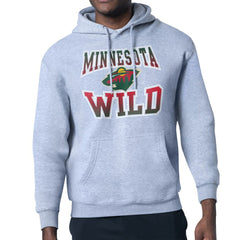 Minnesota Wild Starter Comic Style Team Graphic Hoodie - Gray | US 203639623