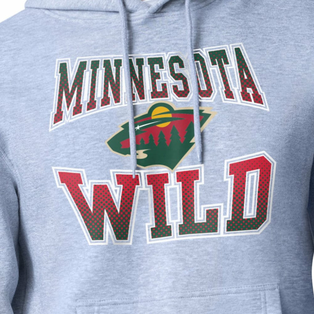 Minnesota Wild Starter Comic Style Team Graphic Hoodie - Gray | US 203639623