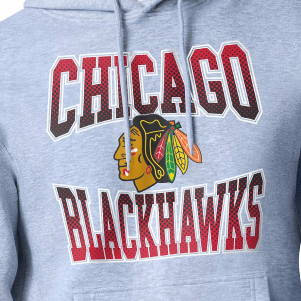 Chicago Blackhawks Starter Comic Style Team Graphic Hoodie - Gray | US 203639625