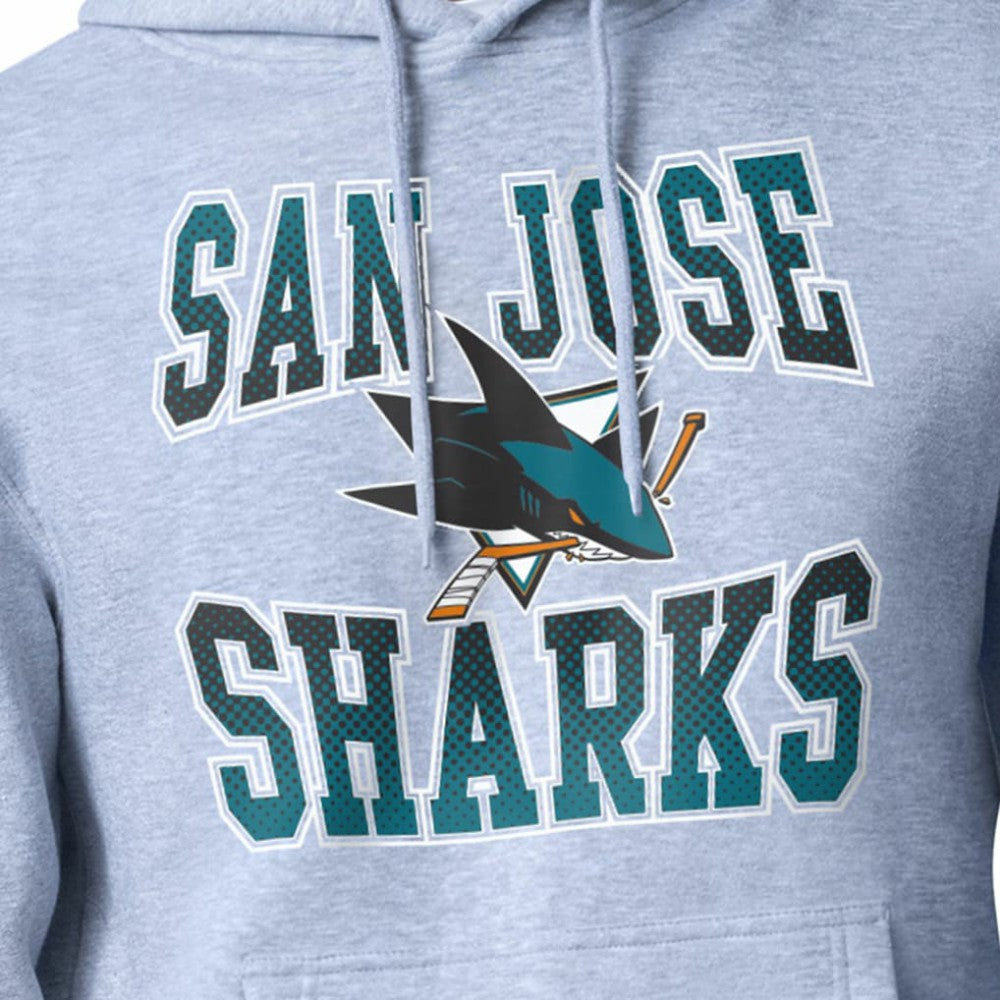 San Jose Sharks Starter Comic Style Team Graphic Hoodie - Gray | US 203639636