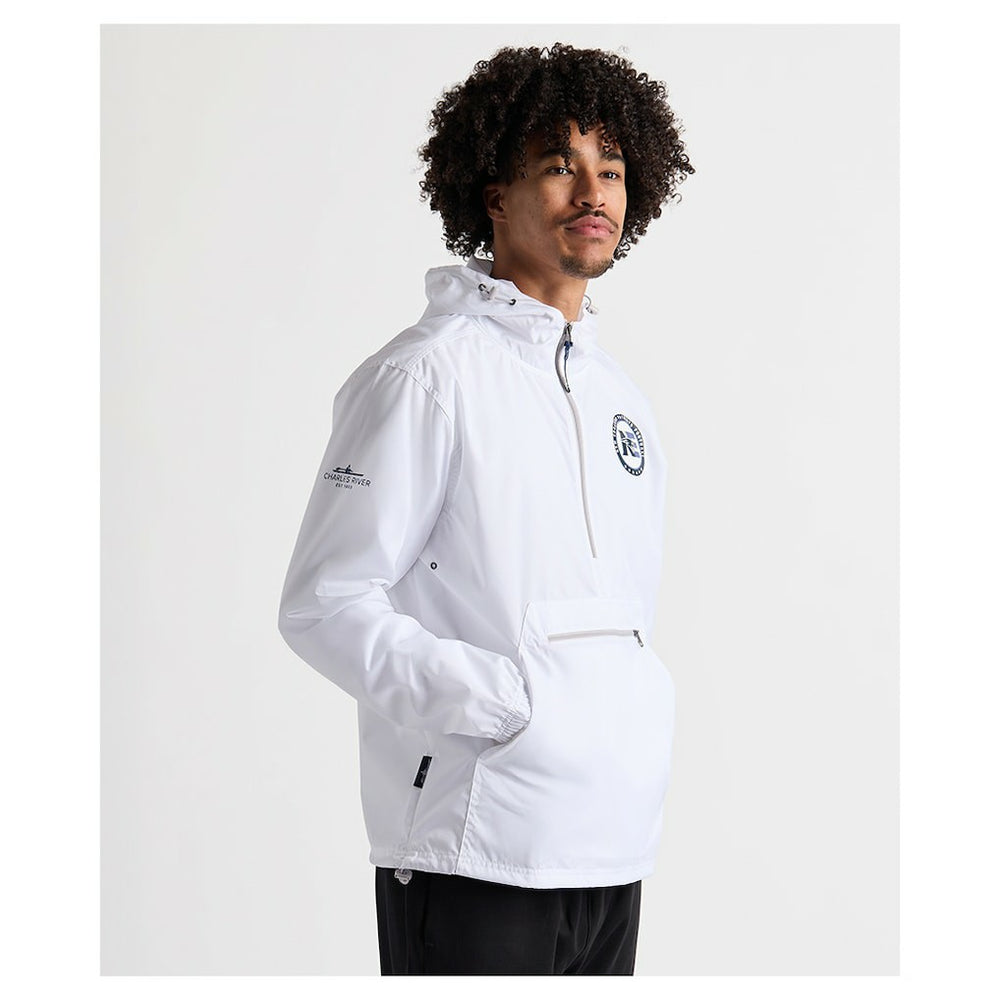 Charles River x New England Patriots Pack-N-Go Half-Zip Hoodie - White Hoodies