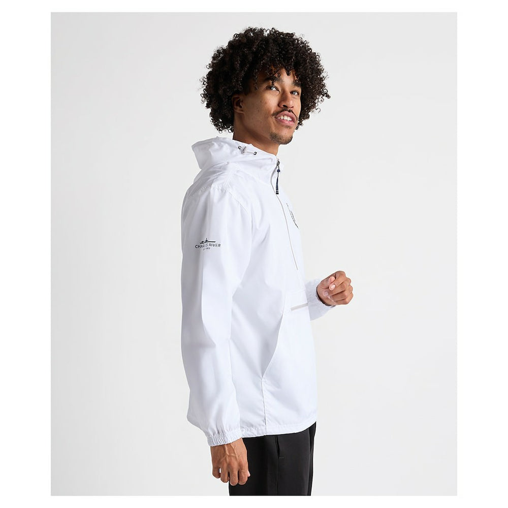 Charles River x New England Patriots Pack-N-Go Half-Zip Hoodie - White Hoodies