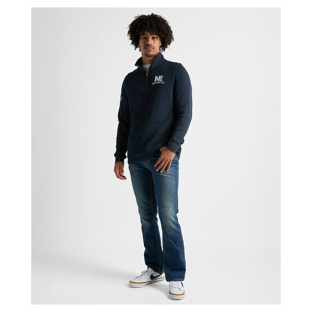 Charles River x New England Patriots Franconia Quilted Quarter-Zip Sweatshirt - Navy Sweatshirts