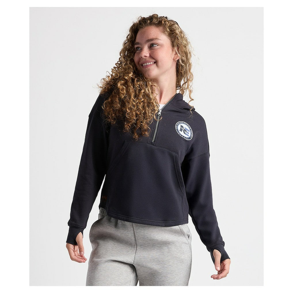 Charles River x New England Patriots Women's Willow Fleece Quarter-Zip Hoodie - Navy Hoodies