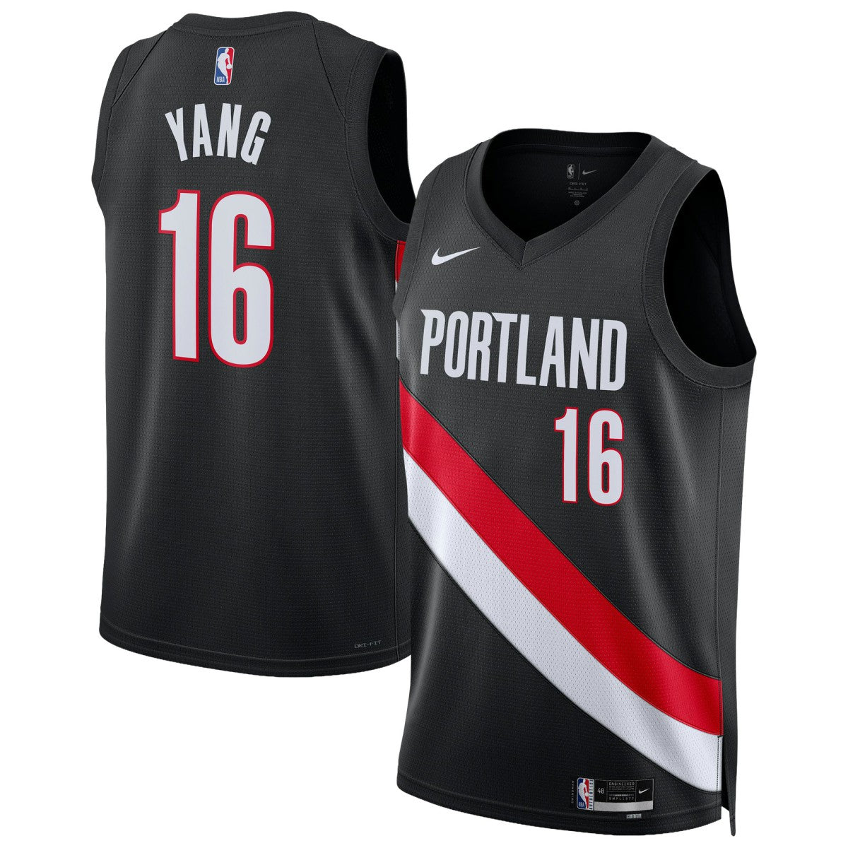 Yang Hansen Portland Trail Blazers Unisex Swingman Jersey Icon Edition Black - Nike
