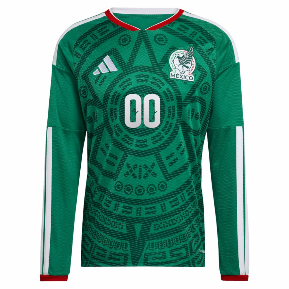 Mexico National Team 2026 Home Replica Long Sleeve Custom Jersey Green - Adidas cheap