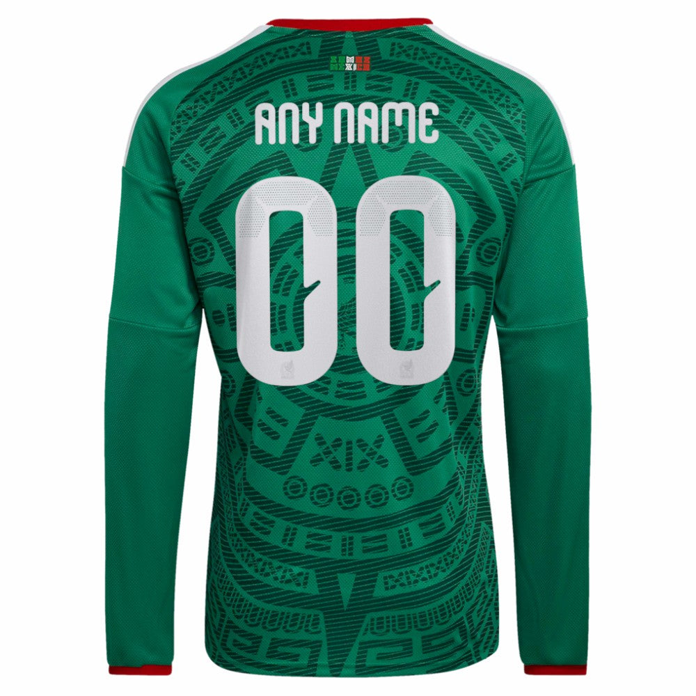 Mexico National Team 2026 Home Replica Long Sleeve Custom Jersey Green - Adidas cheap