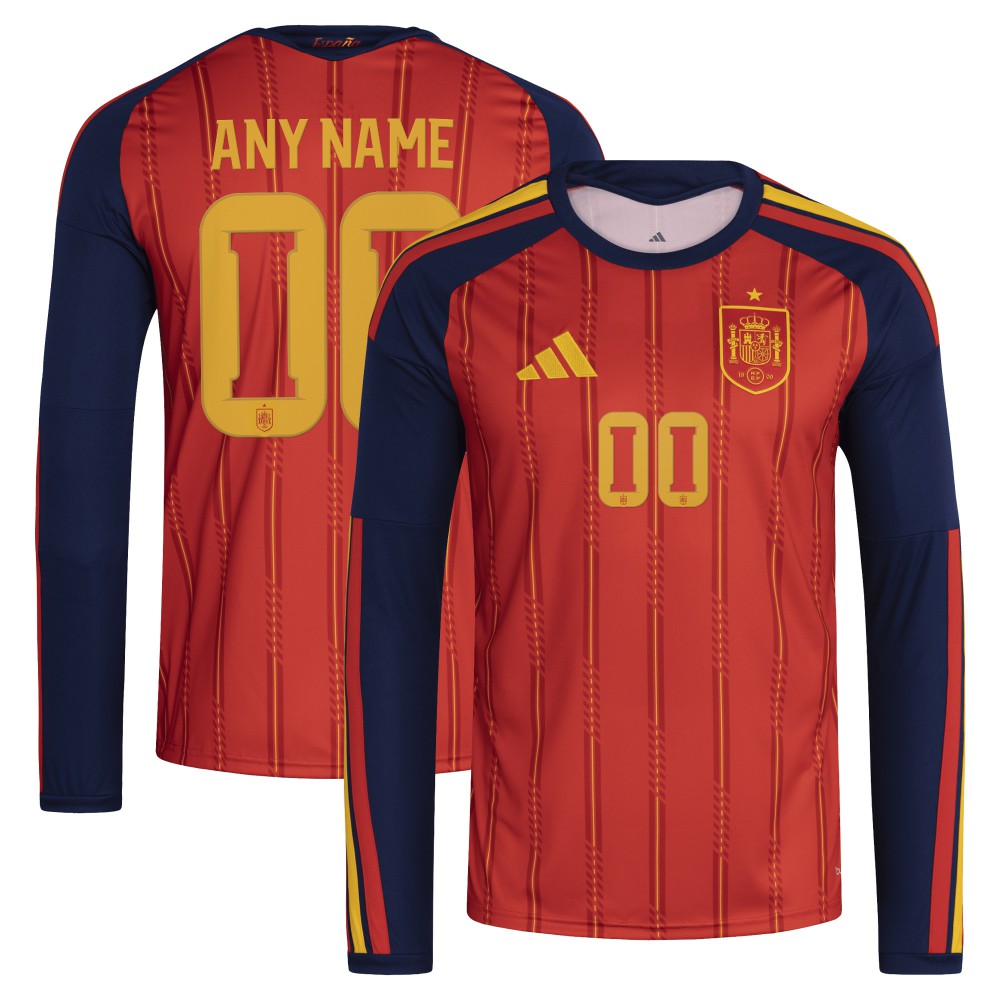 Spain National Team FIFA x World Cup 2026 Home Replica Long Sleeve Custom Jersey Red - Adidas on sale