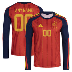 Spain National Team FIFA x World Cup 2026 Home Replica Long Sleeve Custom Jersey Red - Adidas on sale
