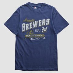 Milwaukee Brewers Majestic 2010s T-shirt - Navy - Vintage T-shirts