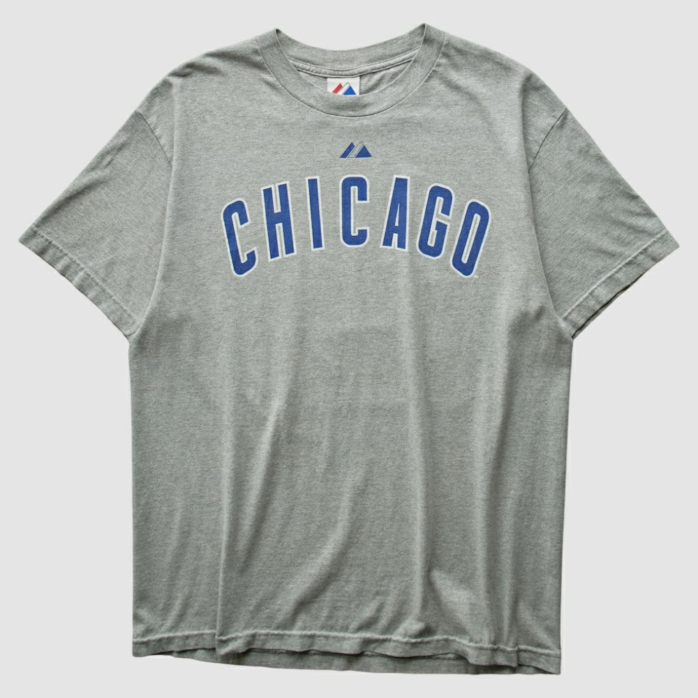Chicago Cubs Majestic 2010 T-shirt - Heather Gray - Vintage T-shirts