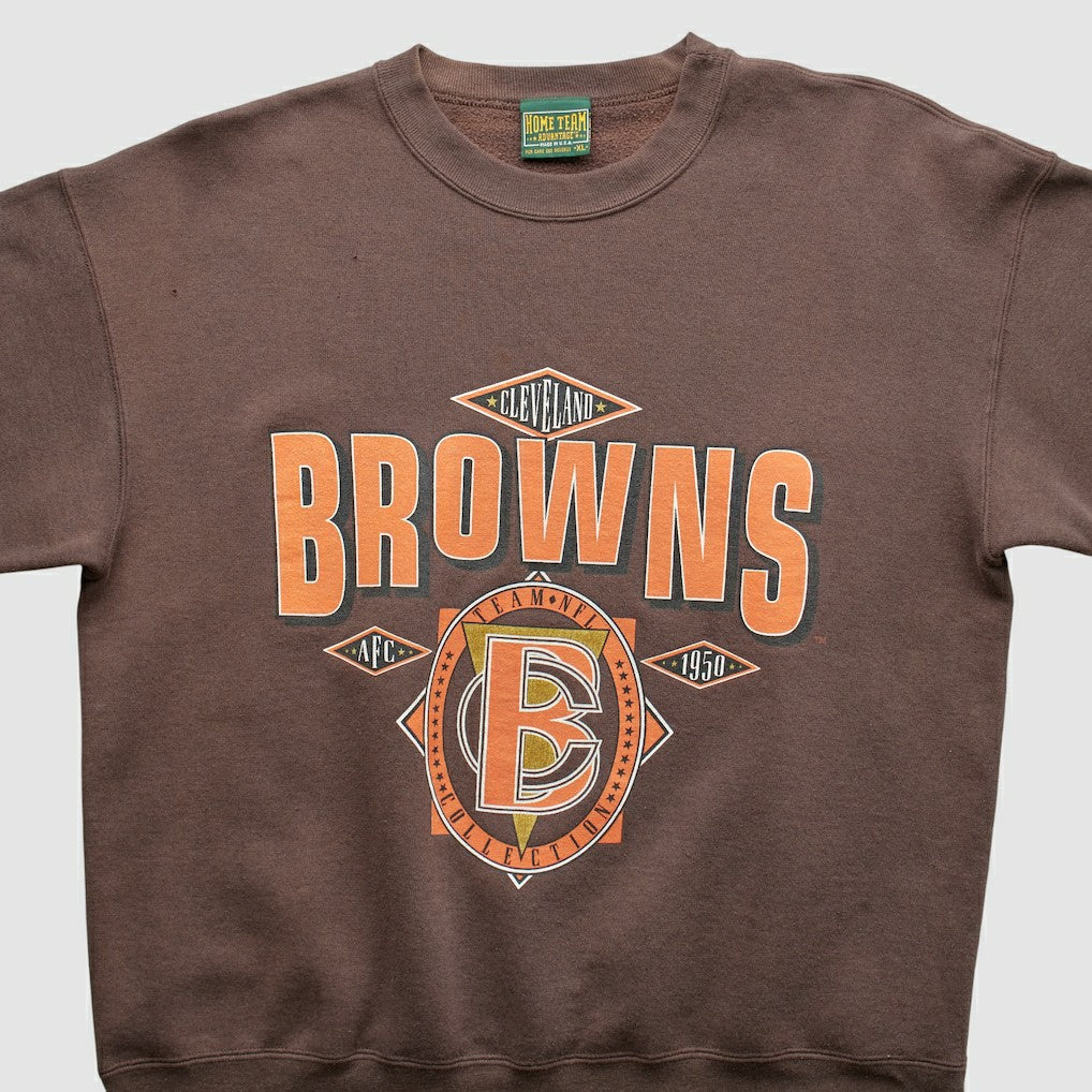 Cleveland Browns Home Team Advantage 90s Sweatshirt - Brown Sweatshirts
