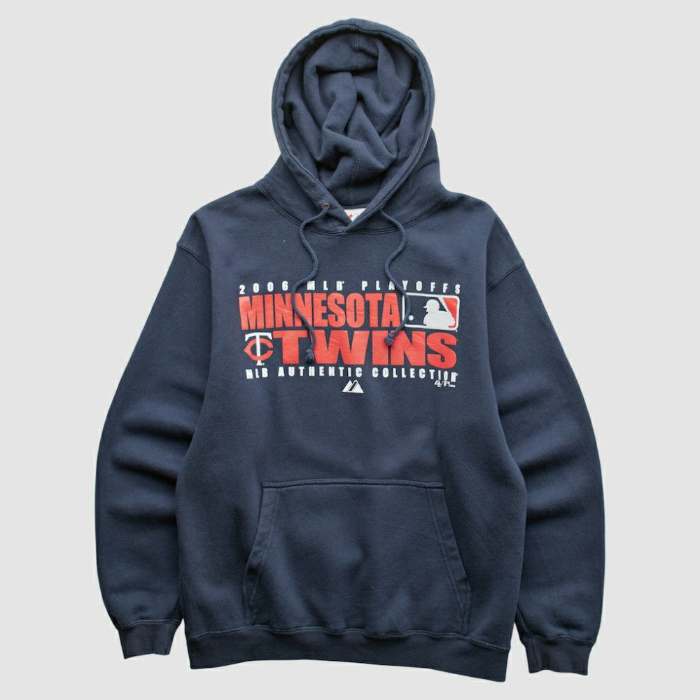Minnesota Twins Majestic 2006 Hooded Sweatshirt - Navy - XVintage Sweatshirts