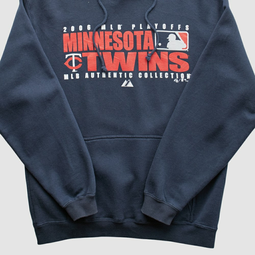 Minnesota Twins Majestic 2006 Hooded Sweatshirt - Navy - XVintage Sweatshirts