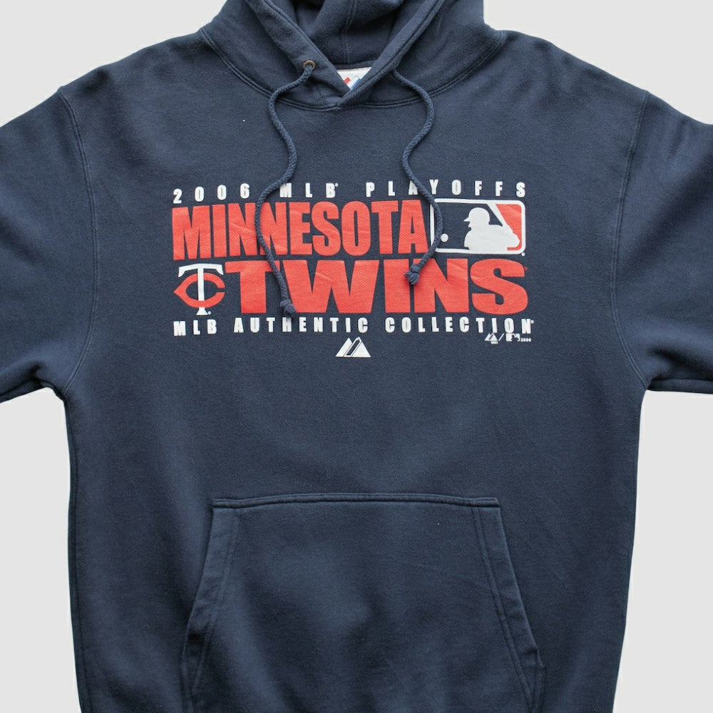 Minnesota Twins Majestic 2006 Hooded Sweatshirt - Navy - XVintage Sweatshirts