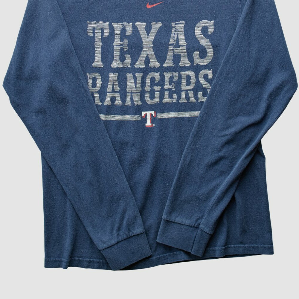 Texas Rangers Nike 2000s Long Sleeve T-shirt - Navy - XXVintage T-shirts
