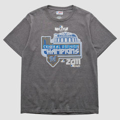 Milwaukee Brewers Majestic 2011 T-shirt - Dark Heather Gray - Vintage T-shirts