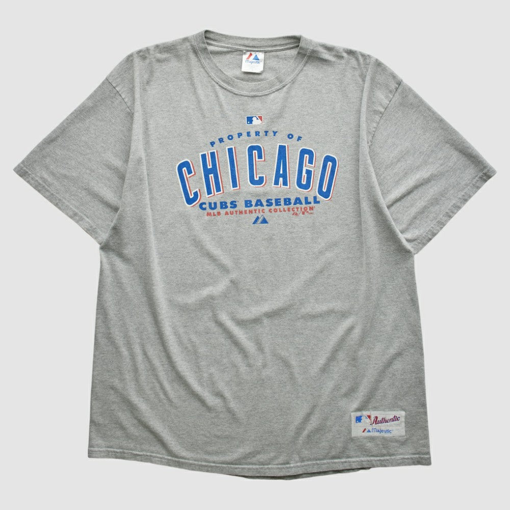 Chicago Cubs Majestic 2007 T-shirt - Heather Gray - XVintage T-shirts