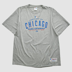 Chicago Cubs Majestic 2007 T-shirt - Heather Gray - XVintage T-shirts
