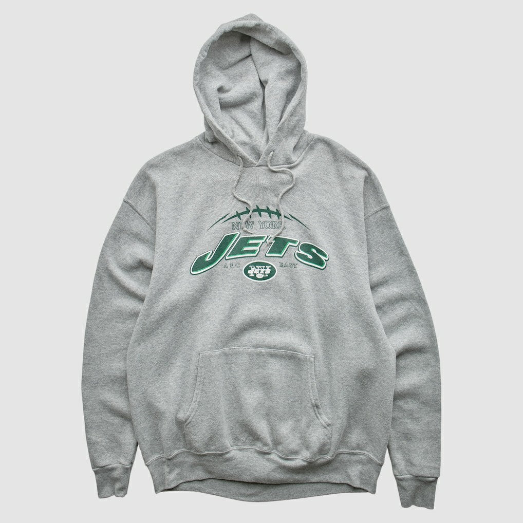New York Jets NFL 2000s Hooded Pullover Sweatshirt - Heather Gray Pullover