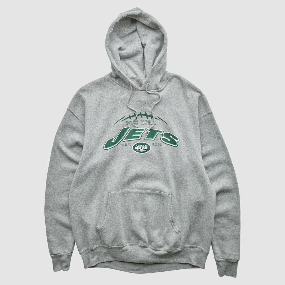 New York Jets NFL 2000s Hooded Pullover Sweatshirt - Heather Gray Pullover
