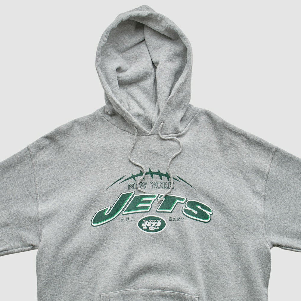 New York Jets NFL 2000s Hooded Pullover Sweatshirt - Heather Gray Pullover