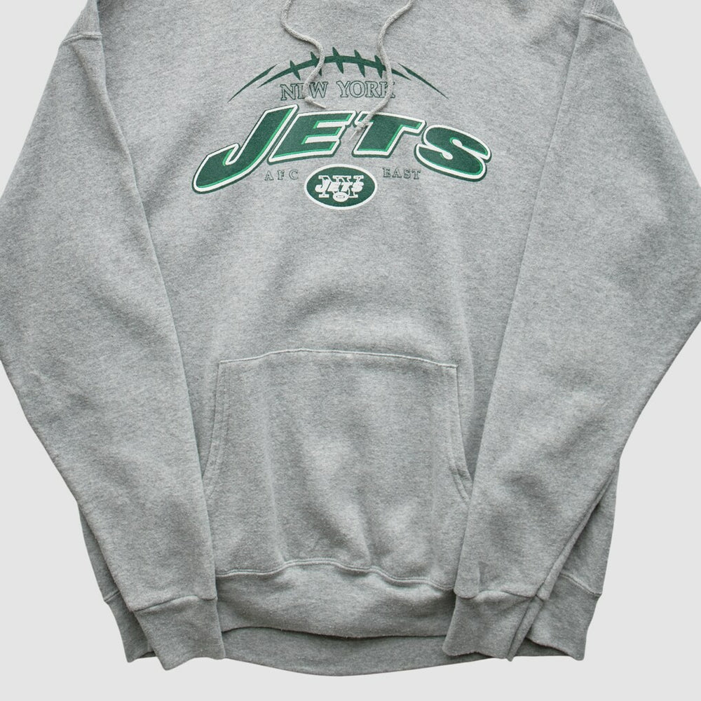 New York Jets NFL 2000s Hooded Pullover Sweatshirt - Heather Gray Pullover