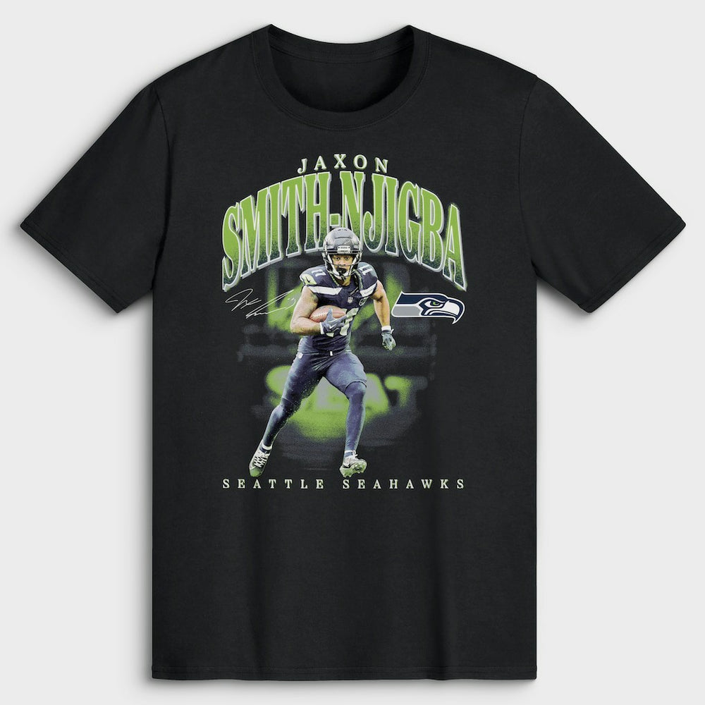 Jaxon Smith-Njigba Seattle Seahawks Player Hype T-Shirt - Black T-shirts