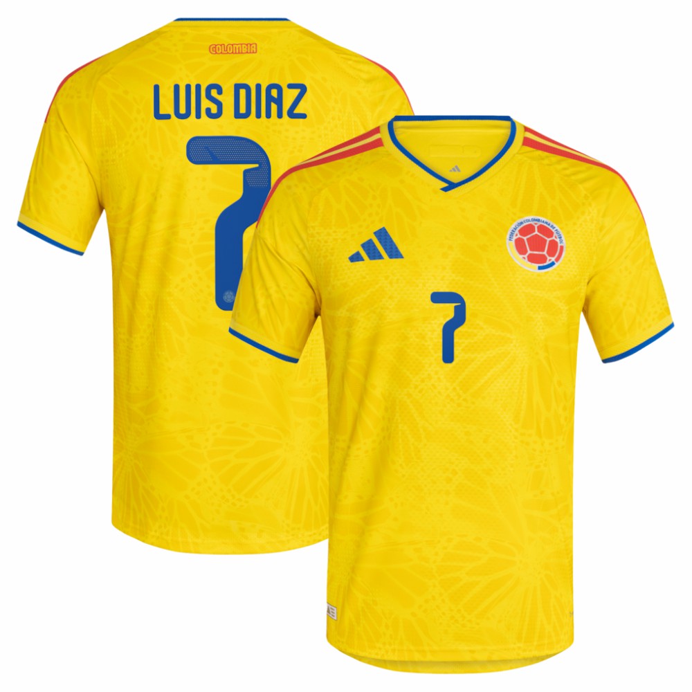 Luis Diaz Colombia National Team 2026 Home Jersey Yellow - Adidas sale