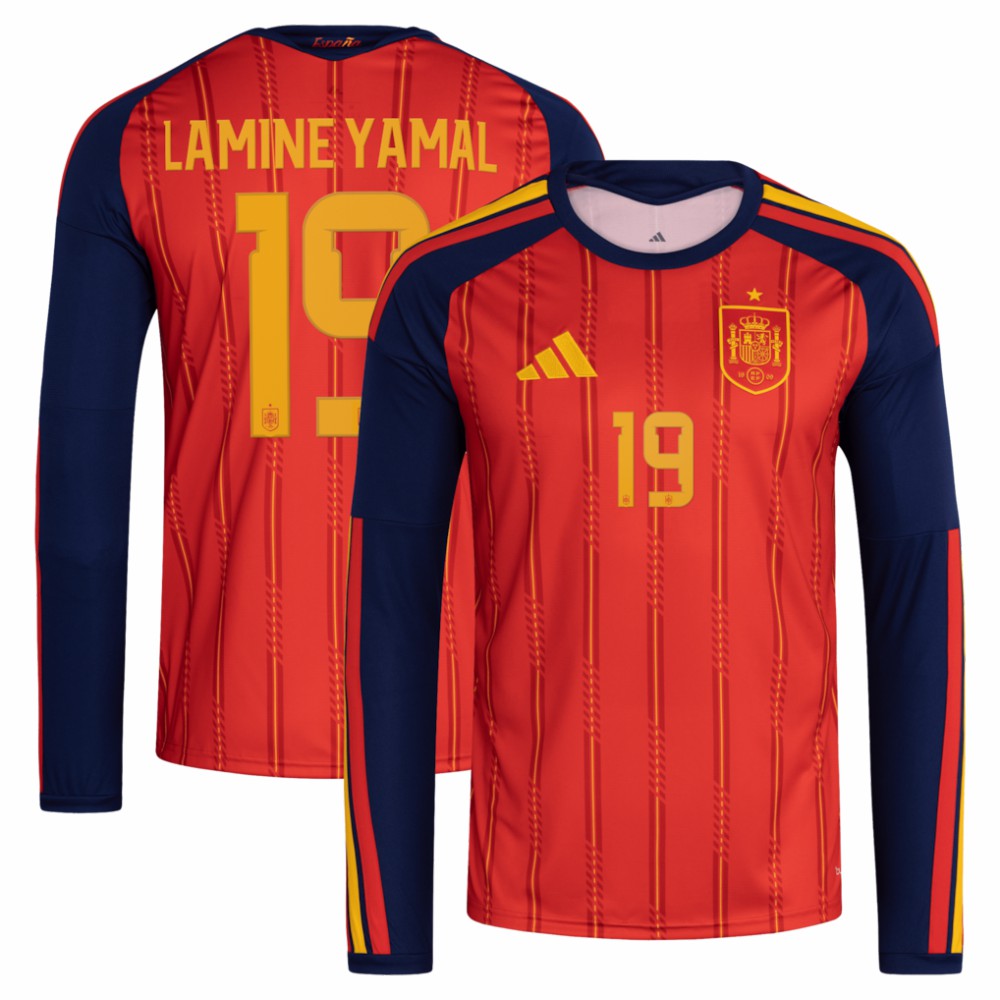 Lamine Yamal Spain National Team 2026 Home Replica Long Sleeve Jersey Red - Adidas sale