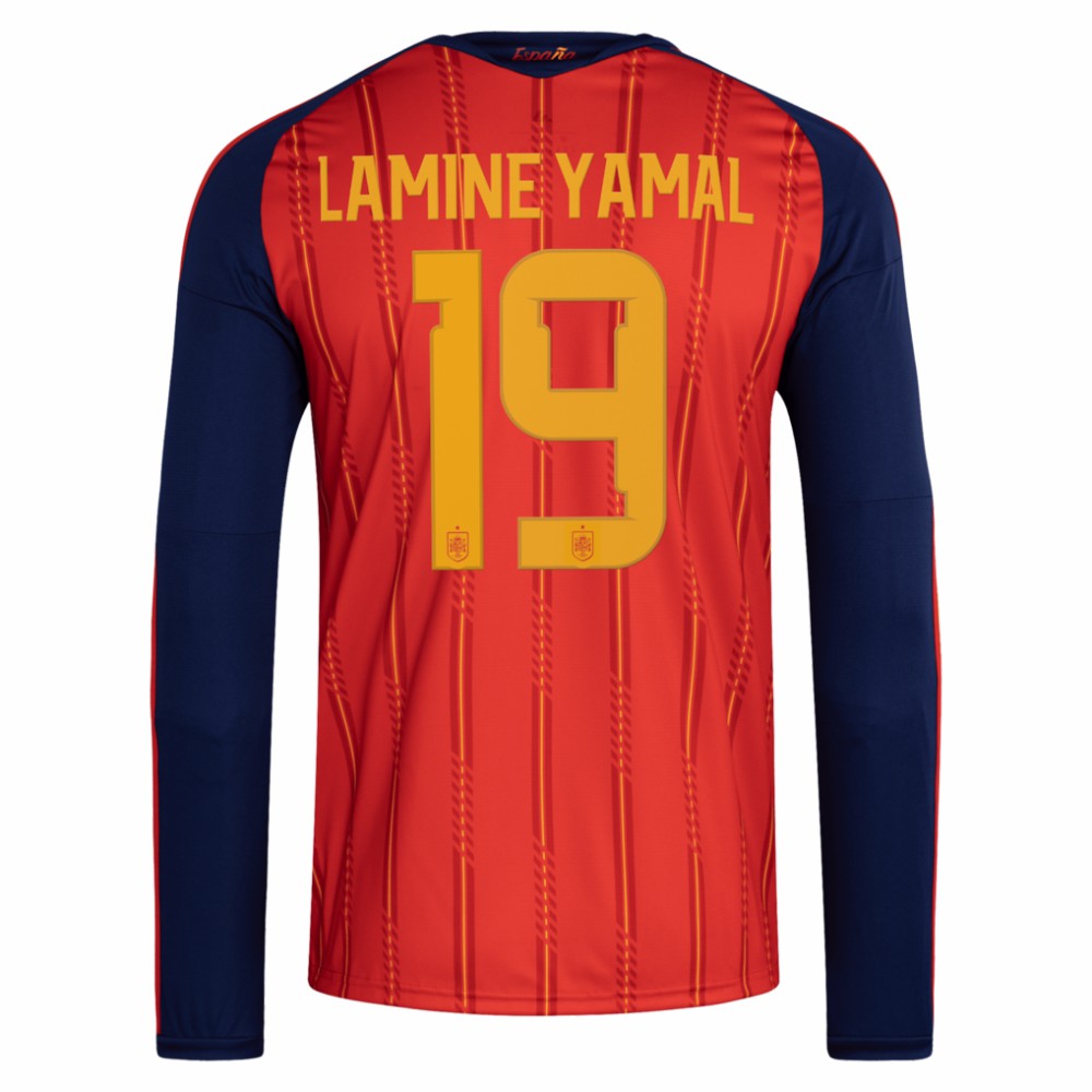 Lamine Yamal Spain National Team 2026 Home Replica Long Sleeve Jersey Red - Adidas sale