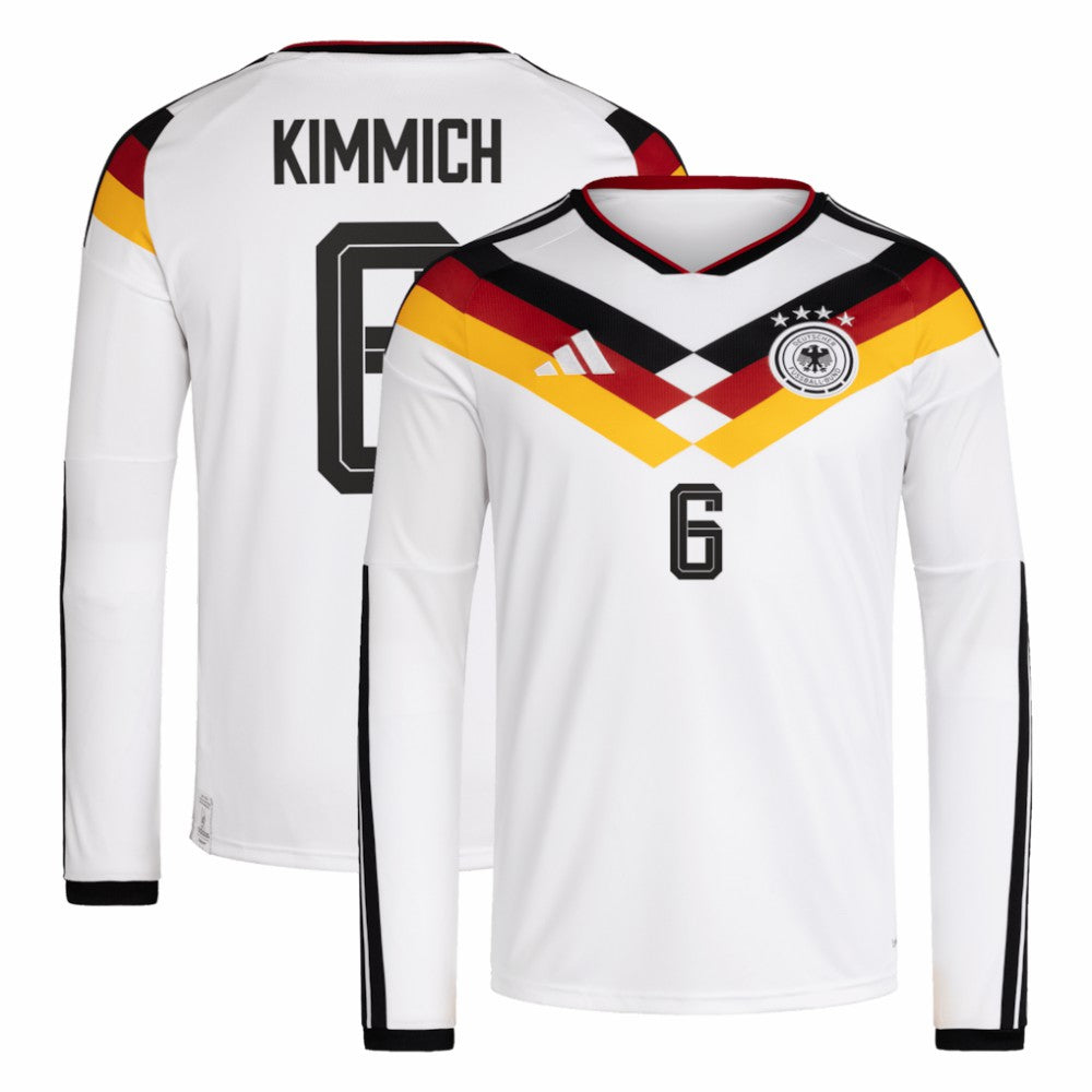 Joshua Kimmich Germany National Team 2026 Home Replica Long Sleeve Jersey White - Adidas on sale