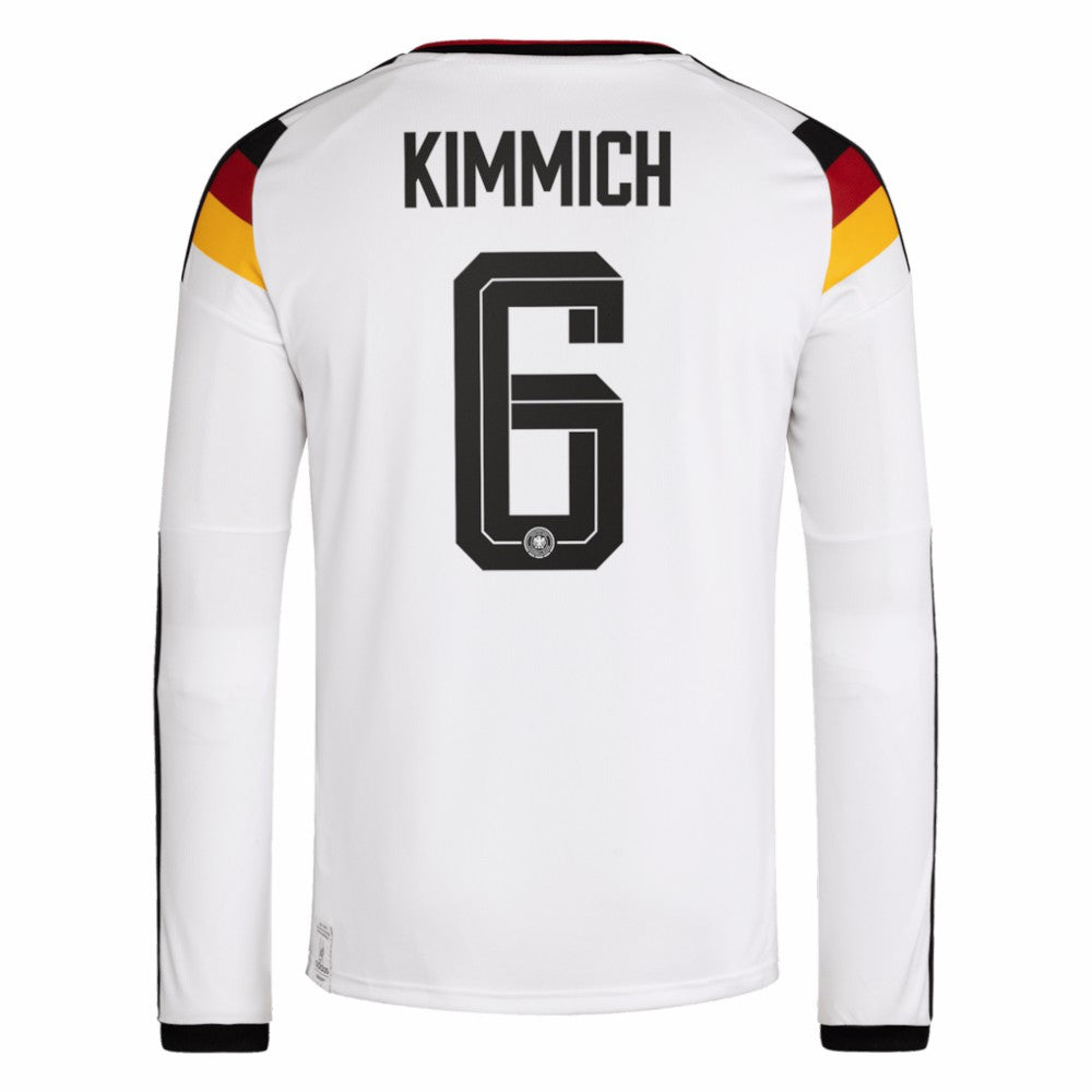 Joshua Kimmich Germany National Team 2026 Home Replica Long Sleeve Jersey White - Adidas on sale