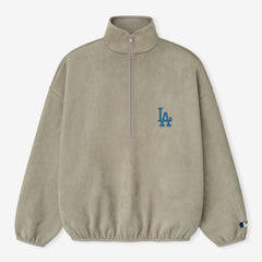 Los Angeles Dodgers Fear of God x MLB Unisex Modern Suede Half-Zip Jacket - Gray Jackets