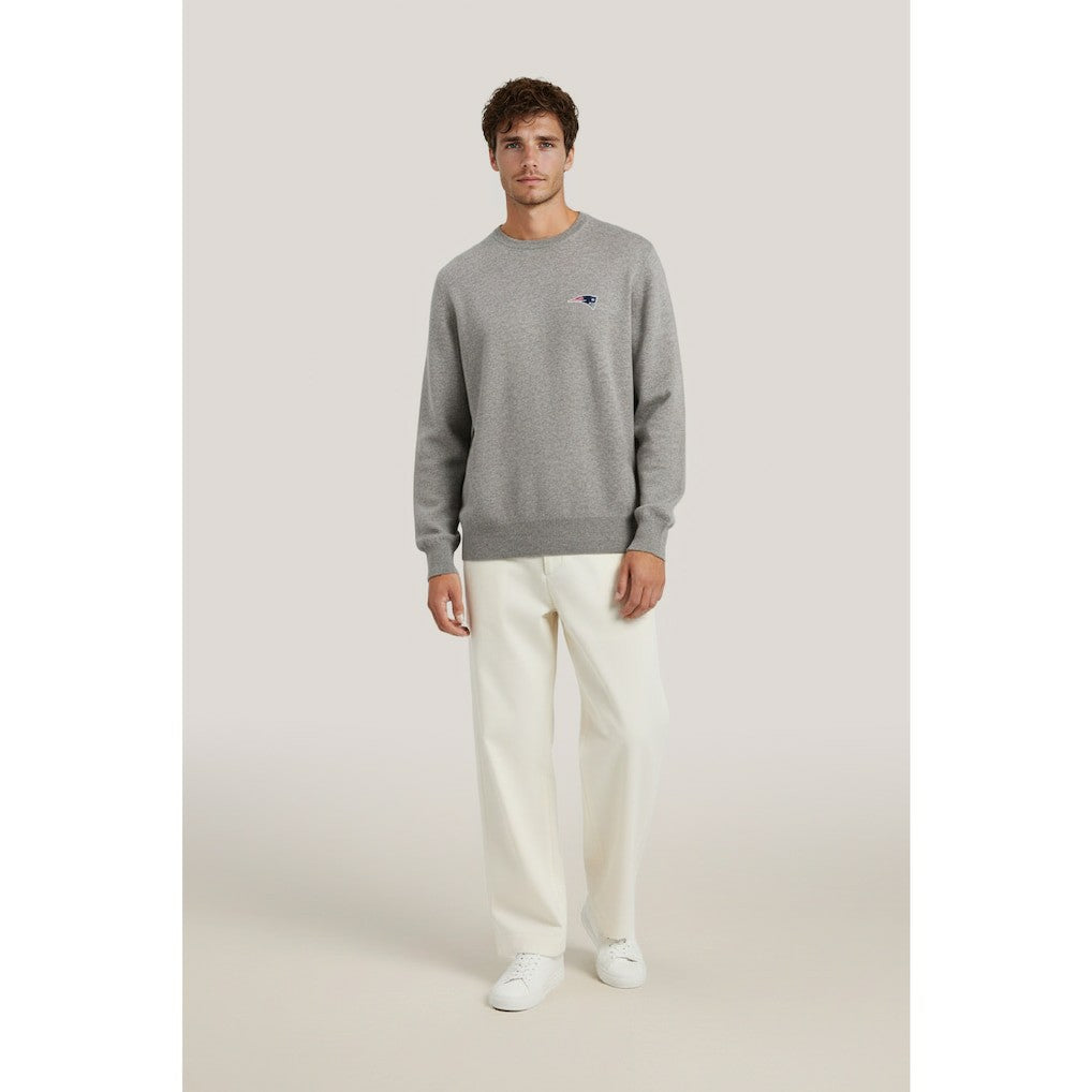 New England Patriots NAADAM Cashmere Sweater - Gray