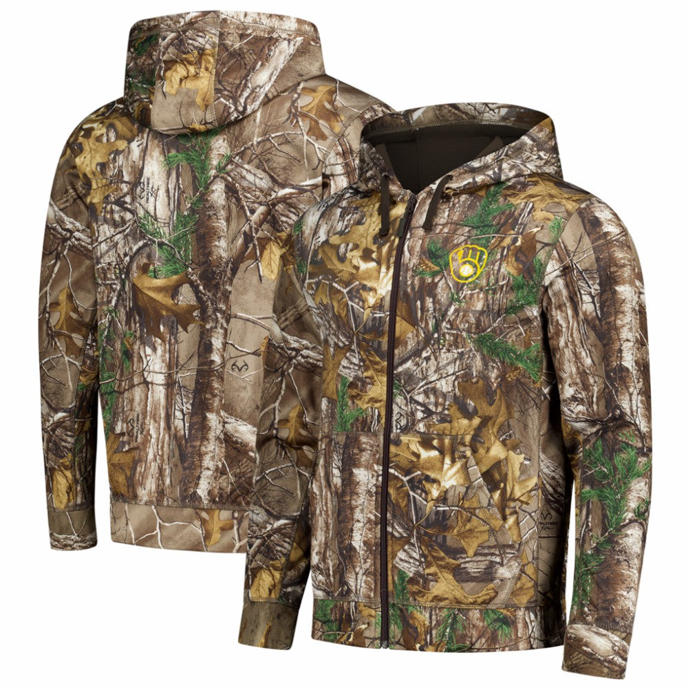 Milwaukee Brewers Dunbrooke Trophy Realtree Full-Zip Hoodie - Camo Hoodies