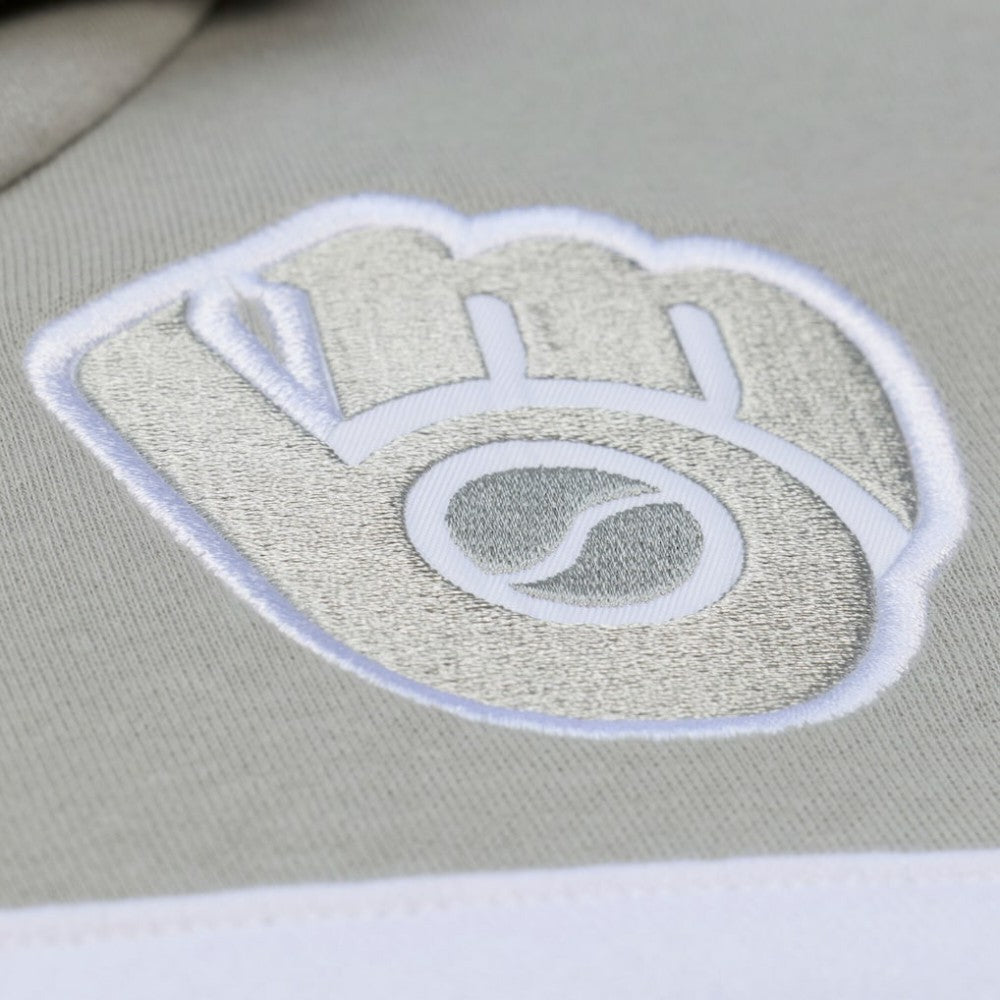 Milwaukee Brewers Mitchell & Ness Cooperstown Collection Thunderstorm Head Coach Hoodie - Gray Hoodies