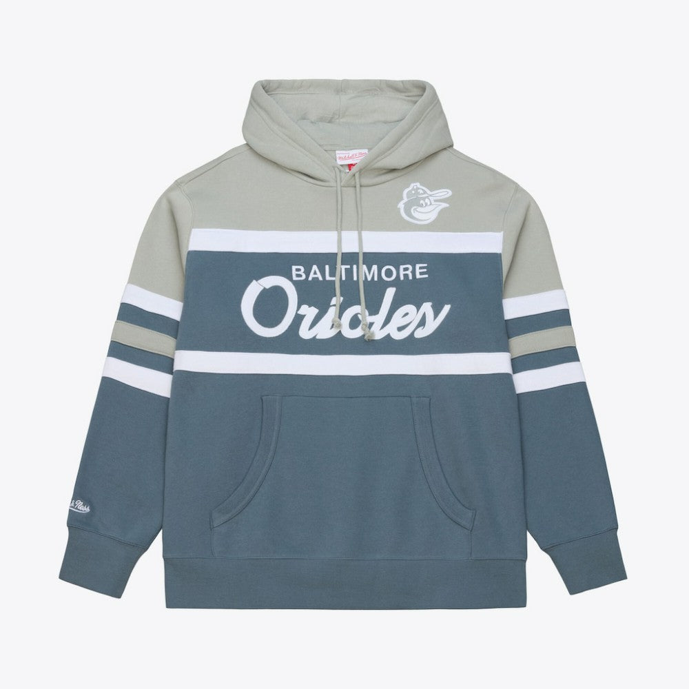 Baltimore Orioles Mitchell & Ness Cooperstown Collection Thunderstorm Head Coach Hoodie - Gray Hoodies
