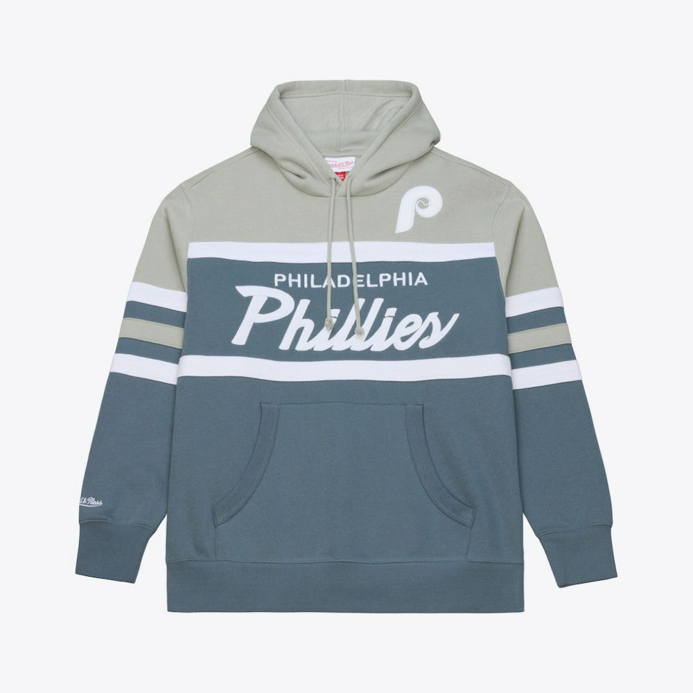 Philadelphia Phillies Mitchell & Ness Cooperstown Collection Thunderstorm Head Coach Hoodie - Gray Hoodies