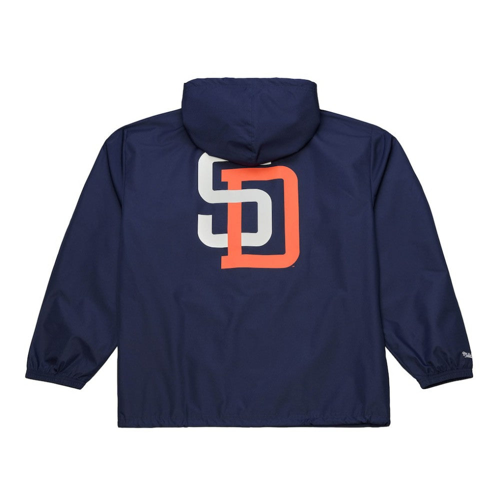 San Diego Padres Mitchell & Ness Full-Snap Hooded Coaches Jacket - Navy Jackets