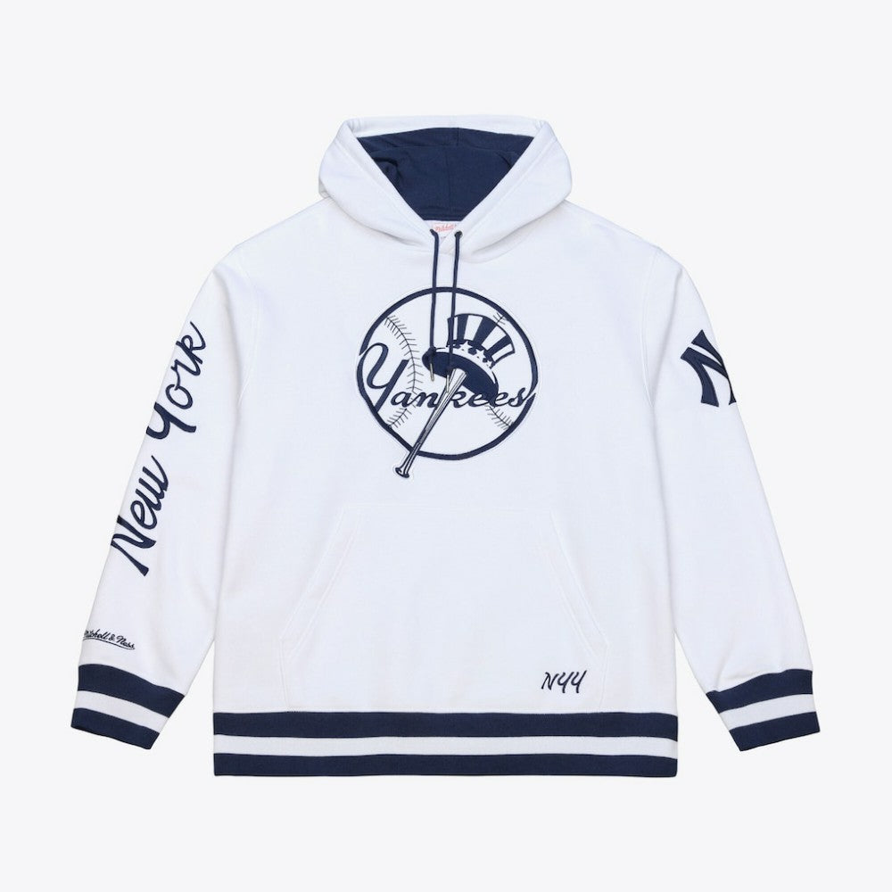 New York Yankees Mitchell & Ness Cooperstown Collection Fleece Hoodie - White Hoodies
