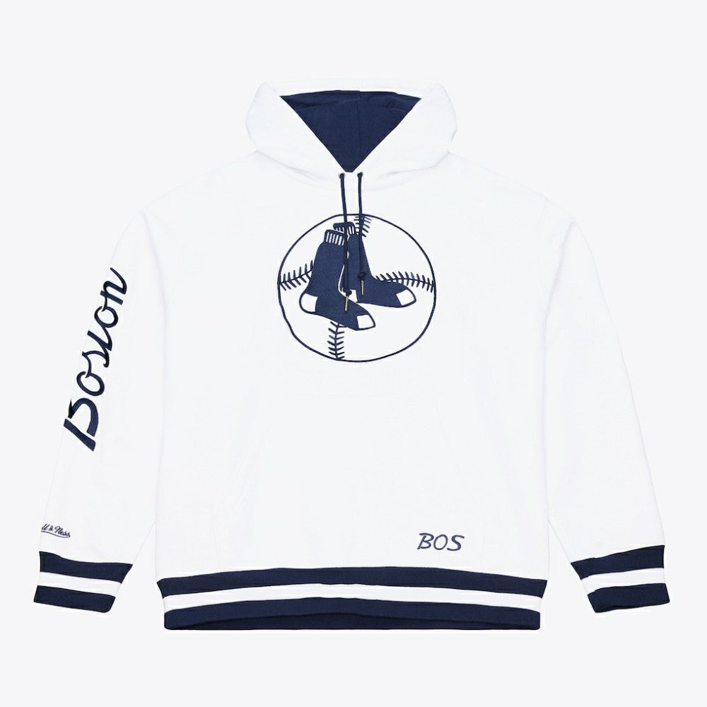 Boston Red Sox Mitchell & Ness Cooperstown Collection Fleece Hoodie - White Hoodies