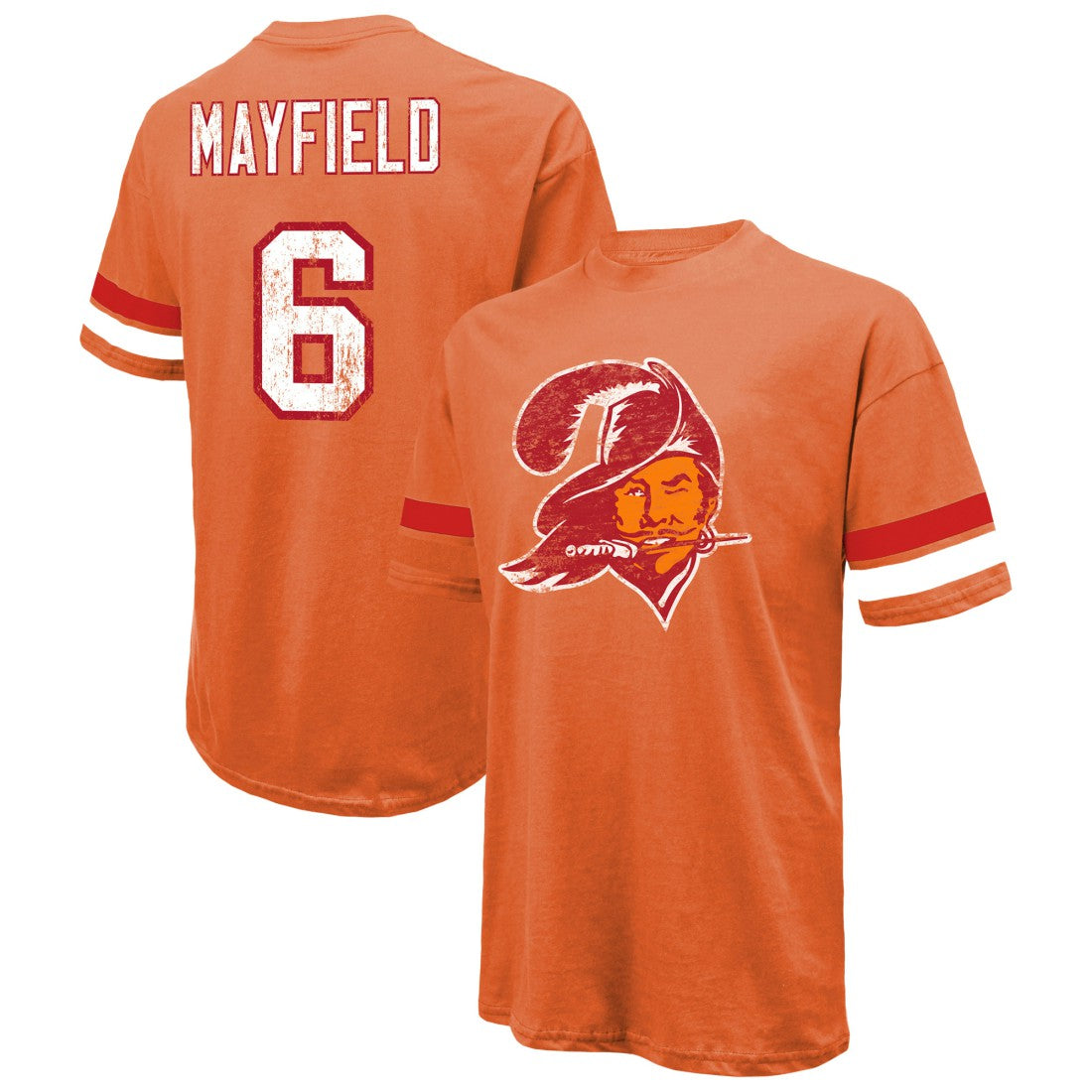 Baker Mayfield Tampa Bay Buccaneers Majestic Threads Oversized T-Shirt - Orange T-shirts