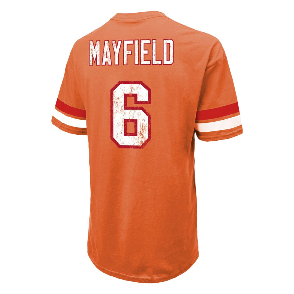 Baker Mayfield Tampa Bay Buccaneers Majestic Threads Oversized T-Shirt - Orange T-shirts