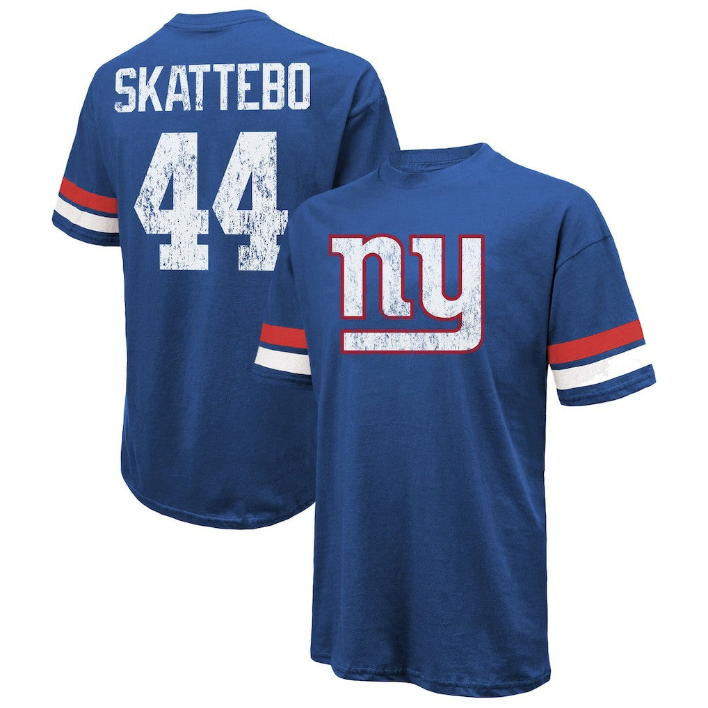 Cam Skattebo New York Giants Majestic Threads Oversized T-Shirt - Royal T-shirts