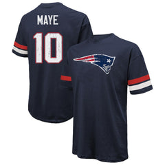 Drake Maye New England Patriots Majestic Threads Oversized T-Shirt - Navy T-shirts